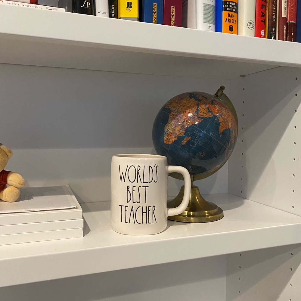🌎Worlds Best Teacher🌎 mug by Rae Dunn
